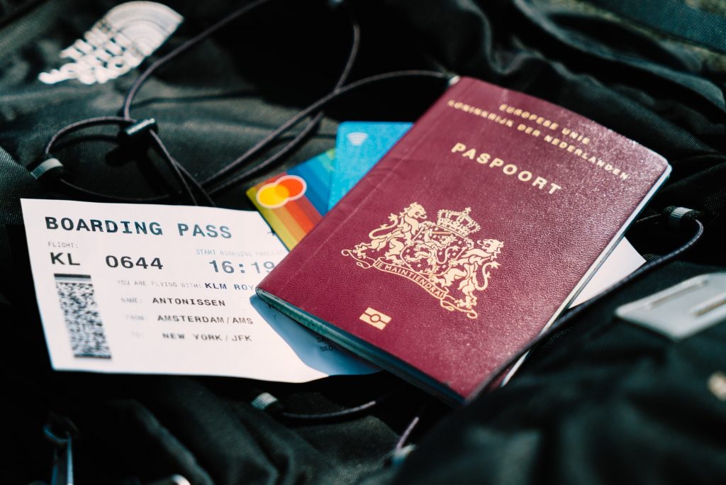 Paspoort en boarding kaart