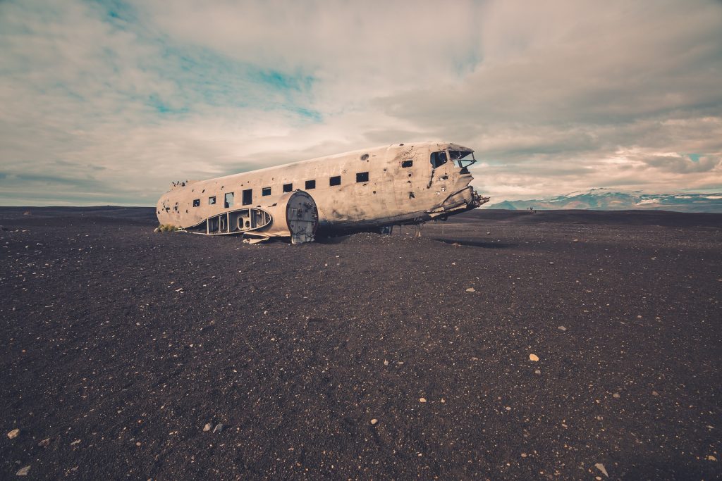 Vliegtuigwrak in ijsland (Solheimasandur)
